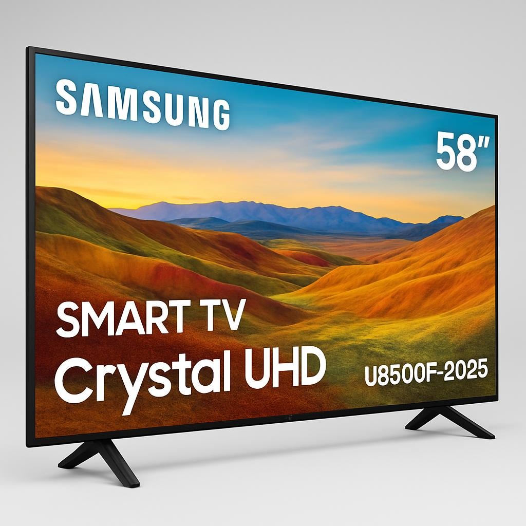 Samsung Smart TV 58" Crystal UHD 4K U8500F 2025, Xbox Cloud Gaming, Canais Gratuitos, 7 Anos de Atualização, AI Energy Mode, Alexa integrada