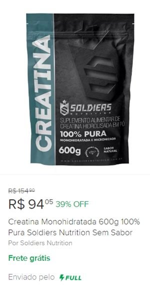 Creatina Monohidratada 600g 100% pura