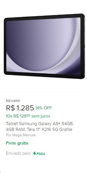 Tablet Samsung Galaxy A9+